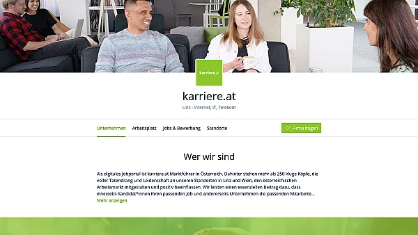 branding.solution Profil von karriere.at mit Headerbild. 